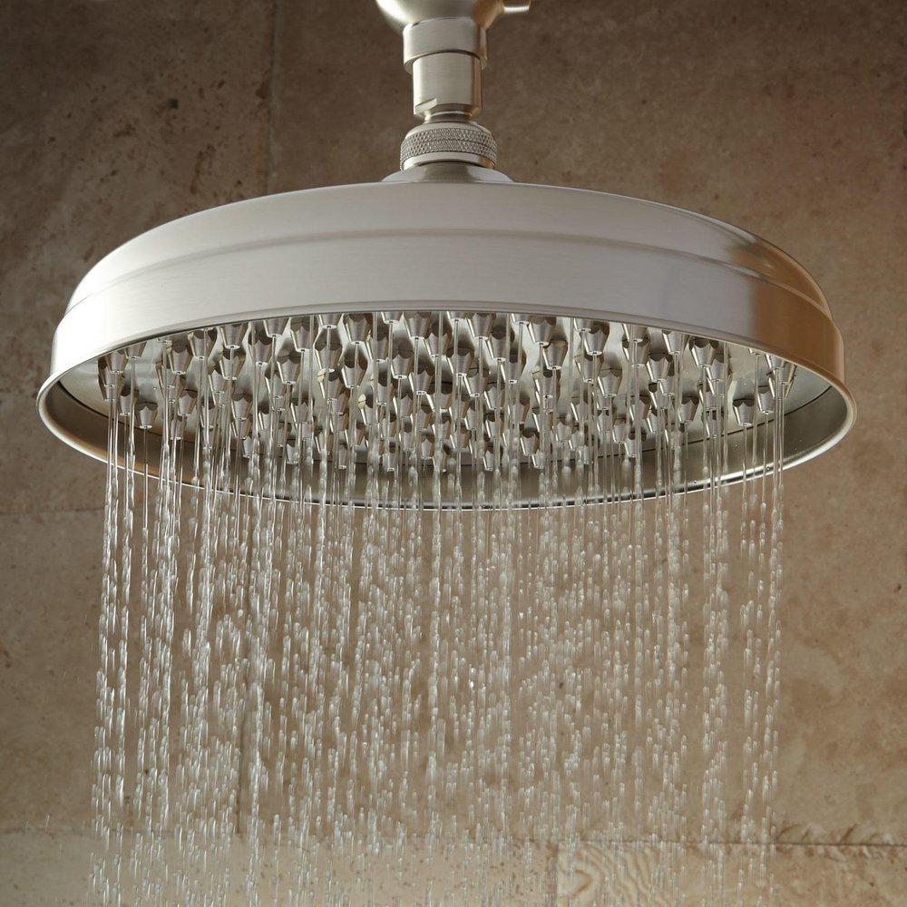 Signature Hardware Brushed Nickel Single Function Rainfall Showerhead 