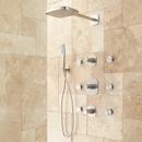 ARIN THERMOSTATIC SHOWER SYSTEM WITH HAND SHOWER & 6 BODY SPRAYS - BRUSHED NICKEL 