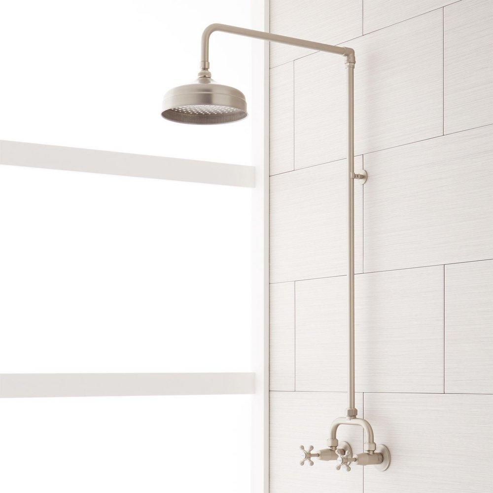Signature Hardware Brushed Nickel Two Handle Single Function Shower System 