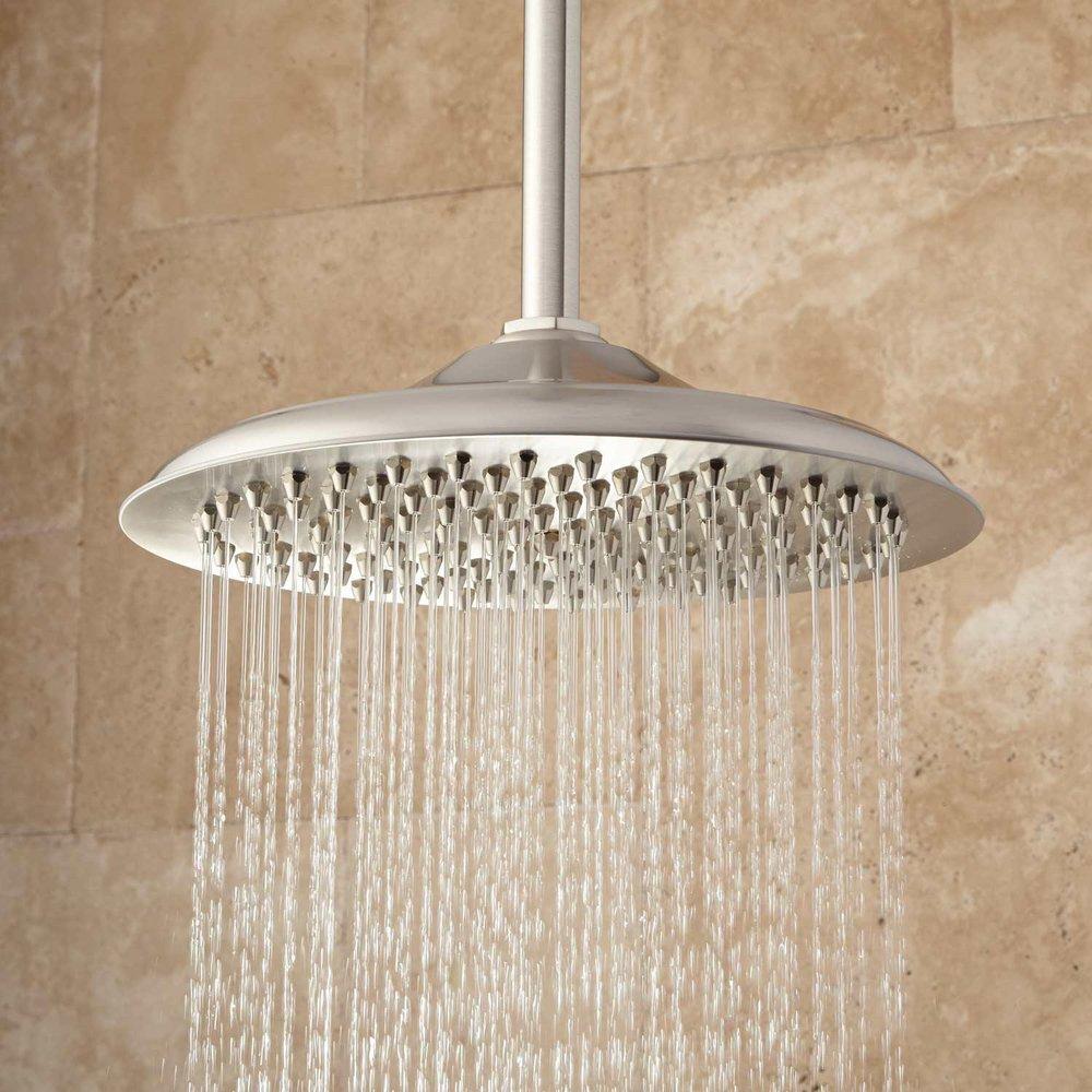 Signature Hardware Brushed Nickel Single Function Rainfall Showerhead 