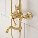Signature Hardware Polished Brass Exposed Pipe Shower and Tub Faucet 