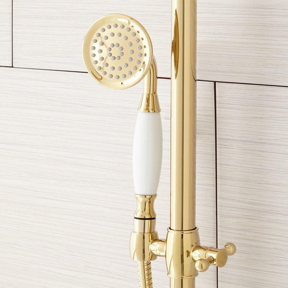 Signature Hardware Polished Brass Single Handle Single Function Bathtub & Shower Faucet 