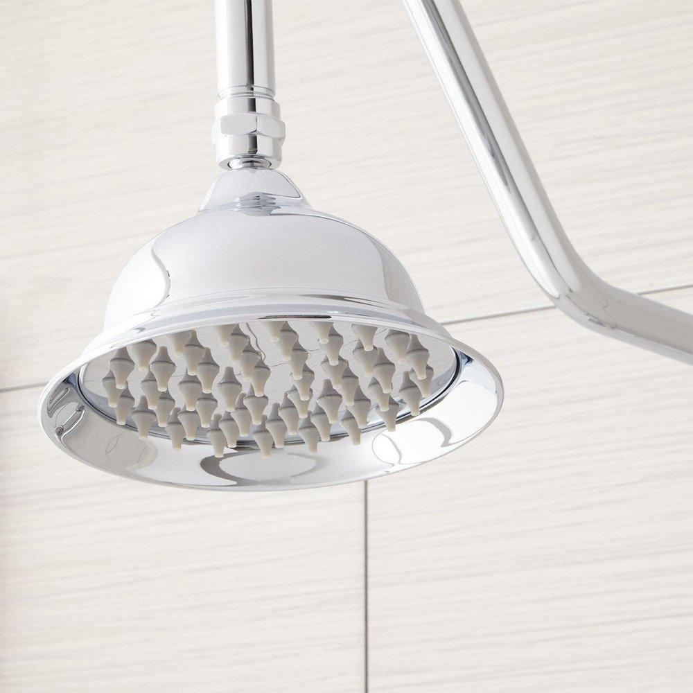 Signature Hardware Chrome Exposed Pipe Shower and Tub Faucet 