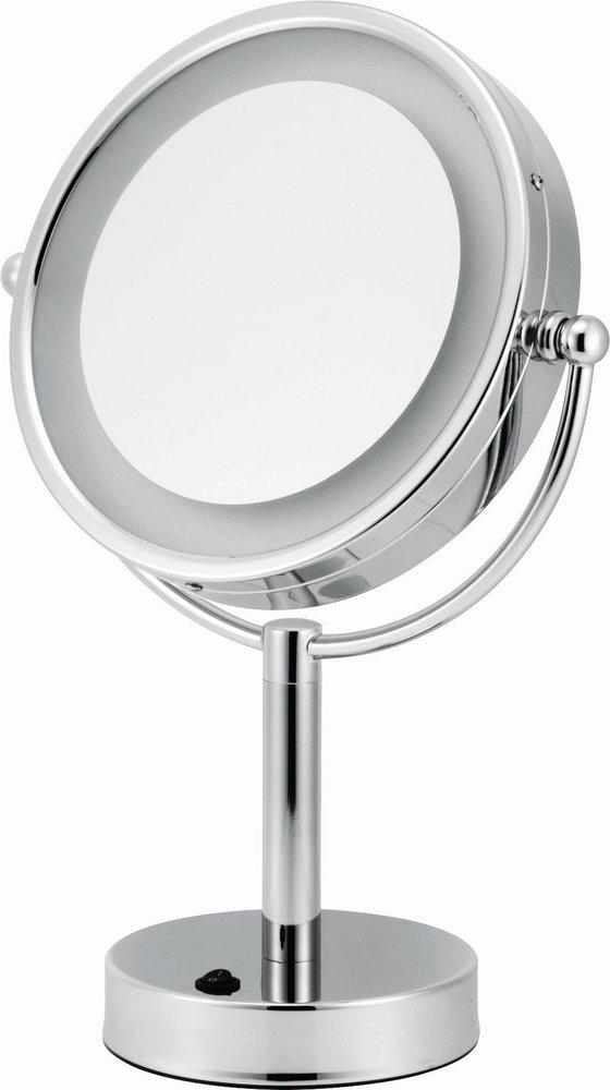 VOLKANO 8.5 DOUBLE SIDED LIGHTED FREESTANDING MIRROR - CHROME 