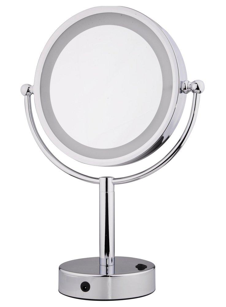 VOLKANO 8.5 DOUBLE SIDED LIGHTED FREESTANDING MIRROR - CHROME 