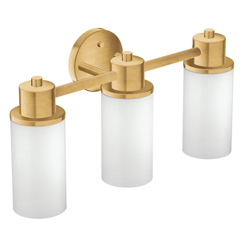 Moen Brushed Gold 100W 3-Light Medium E-26 Vanity Fixture 