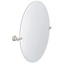 19 x 26 x 19/100 in. Oval Mirror in Brushed Nickel