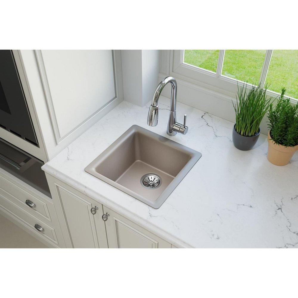 Elkay Silvermist 15-3/4 x 15-3/4 in. Dual Mount Composite Bar Sink 