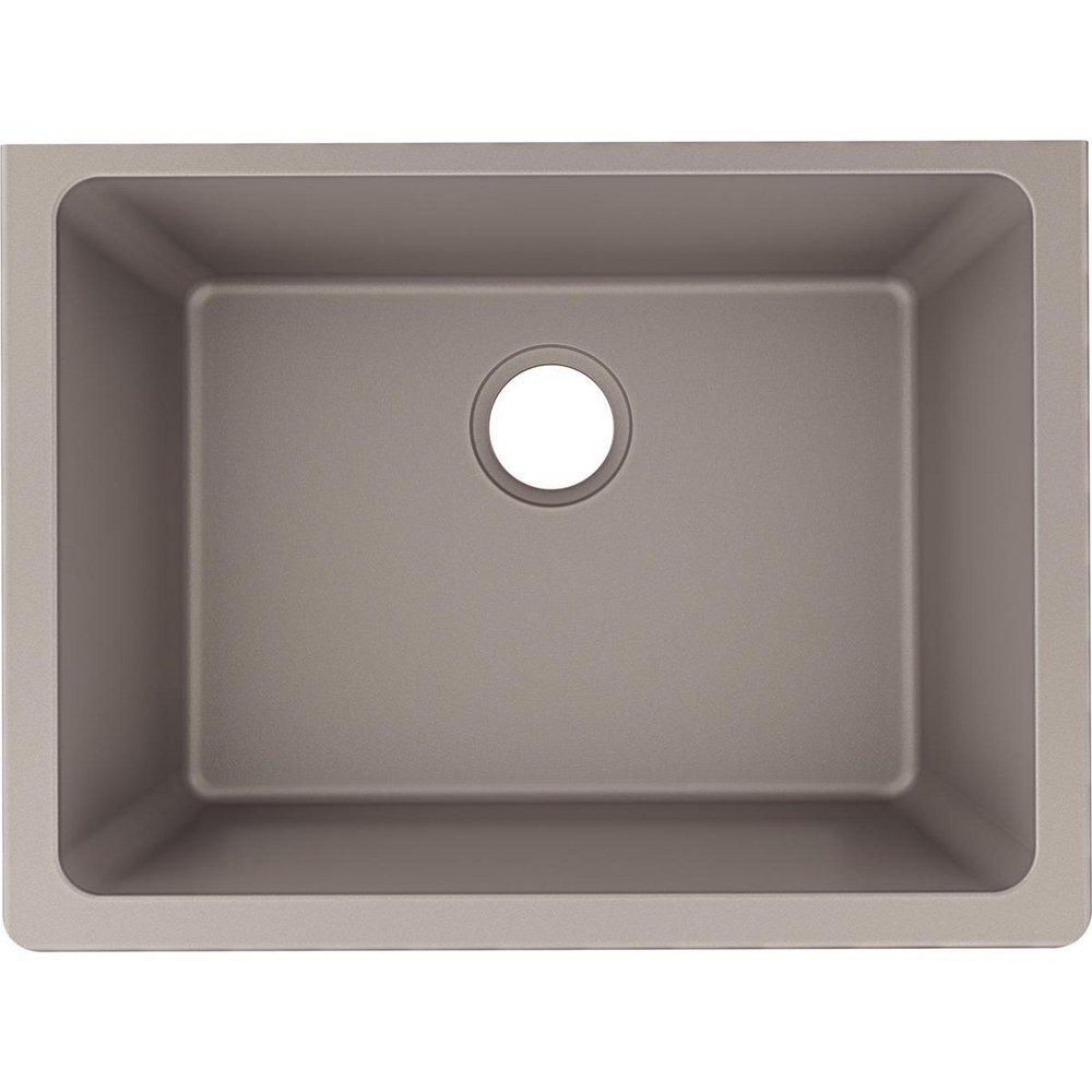Elkay Silvermist 24-5/8 x 18-1/2 in. No Hole Composite Single Bowl Undermount Kitchen Sink 