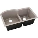 Elkay Silvermist 32-1/2 x 20 in. No Hole Composite Double Bowl Undermount Kitchen Sink 