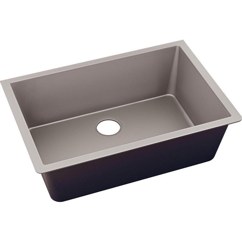 Elkay Silvermist 33 x 18-7/16 in. No Hole Composite Single Bowl Undermount Kitchen Sink 