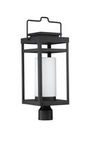 6W 1-Light LED Post Mount Lantern in Black