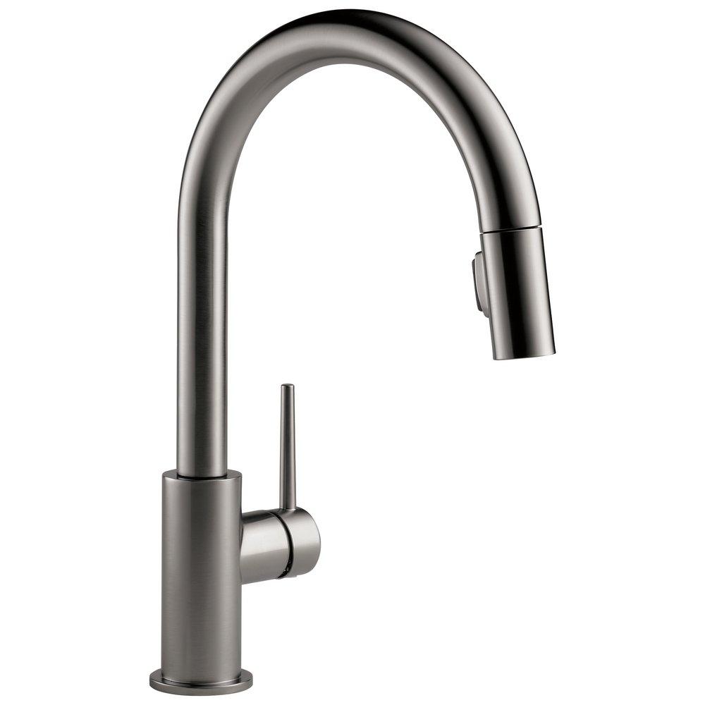 Delta Faucet Black Stainless Single Handle Pull Down Kitchen Faucet 