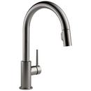 Single Handle Pull Down Kitchen Faucet in Black Stainless