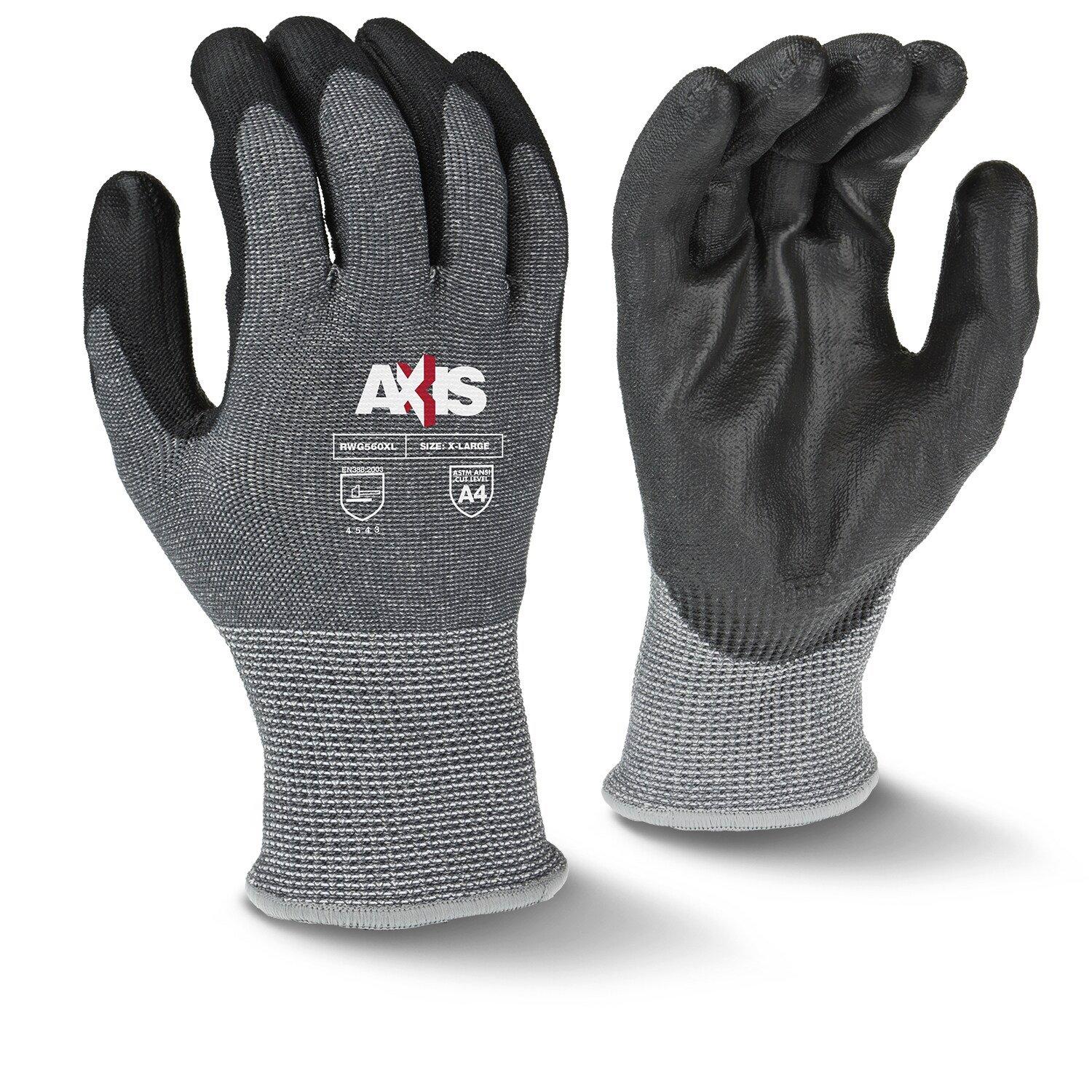 Radians Grey 13G Cut Level A4 PU Coated Glove in Grey/Black and Yellow 