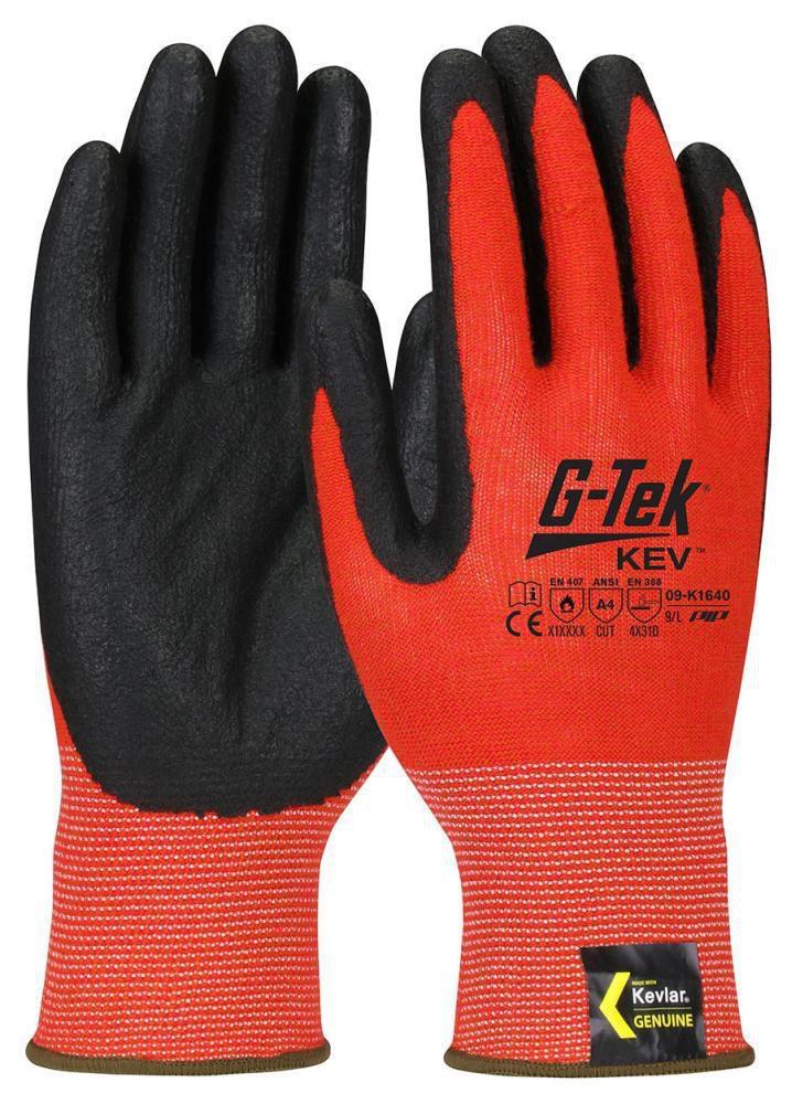 G-Tek® KEV™ Black Foam Nitrile Plastic and Nylon Glove in Red and Black (12 Pairs) 