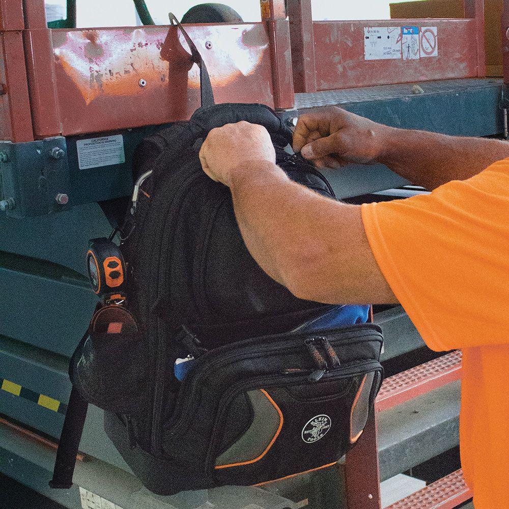 Klein Tools Black 13-1/2 in. Polypropylene and 1680D Ballistic Weave Black, Orange and Grey Tool Bag 
