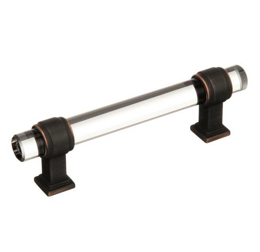 Amerock Clear/Oil Rubbed Bronze 3-3/4 in. Center-to-Center Pull 