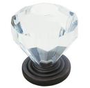 1-1/4 in. Round Cabinet Knob in Clear/Oil-Rubbed Bronze