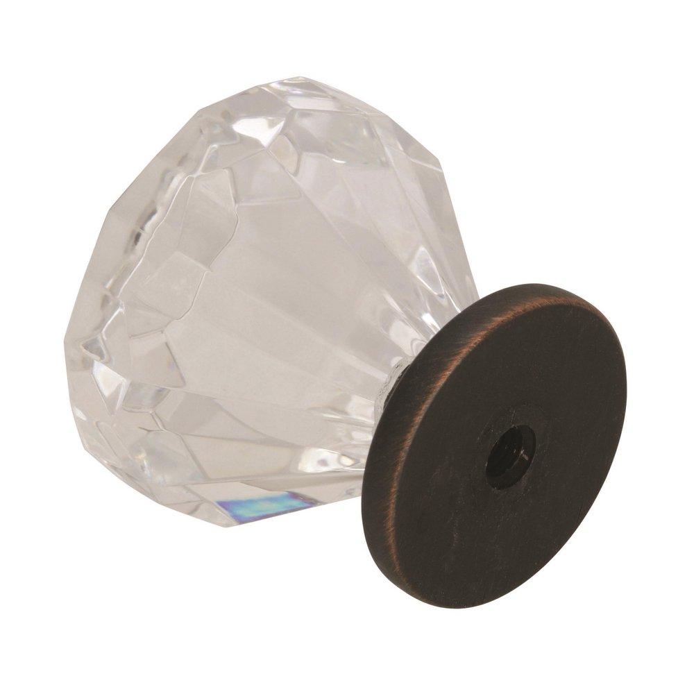 Amerock Clear/Oil Rubbed Bronze 1-1/4 in (32 mm) Diameter Clear/Oil-Rubbed Bronze Cabinet Knob 
