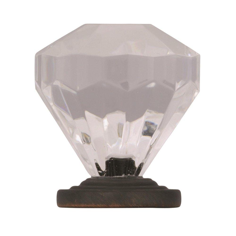 Amerock Clear/Oil Rubbed Bronze 1-1/4 in (32 mm) Diameter Clear/Oil-Rubbed Bronze Cabinet Knob 