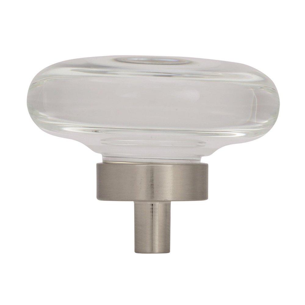 Amerock Clear/Satin Nickel Glacio 1-3/4 in (44 mm) Diameter Clear/Satin Nickel Cabinet Knob 