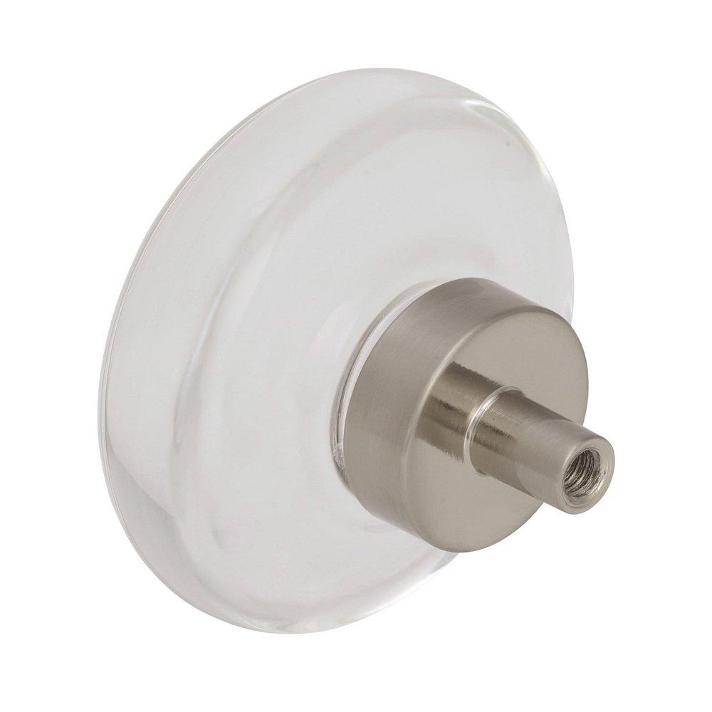 Amerock Clear/Satin Nickel Glacio 1-3/4 in (44 mm) Diameter Clear/Satin Nickel Cabinet Knob 