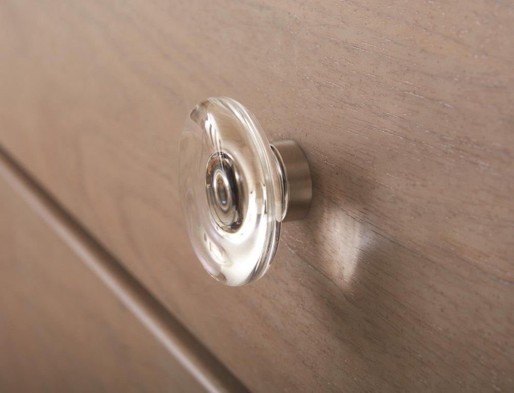 Amerock Clear/Satin Nickel Glacio 1-3/4 in (44 mm) Diameter Clear/Satin Nickel Cabinet Knob 