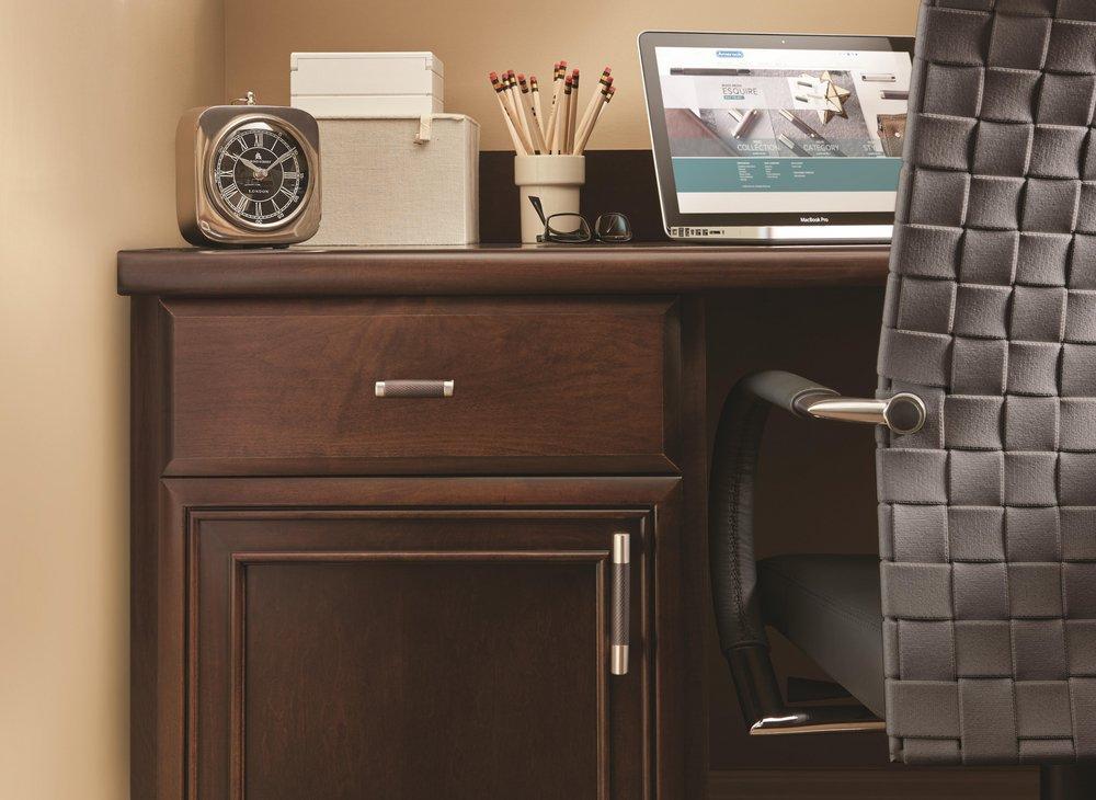 Amerock Satin Nickel/Oil Rubbed Bronze Esquire 3in & 3-3/4 in (76mm & 96 mm) Center-to-Center Satin Nickel/Oil-Rubbed Bronze Cabinet Pull 