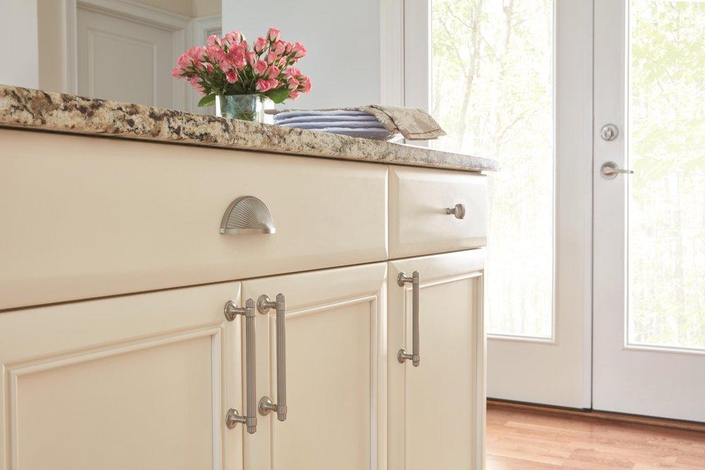 Amerock Satin Nickel Sea Grass 3 in (76 mm) Center-to-Center Satin Nickel Cabinet Cup Pull 