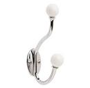 Double Robe Hook in White/Polished Chrome