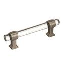 3-3/4 in. Center-to-Center Cabinet Pull in Clear/Satin Nickel