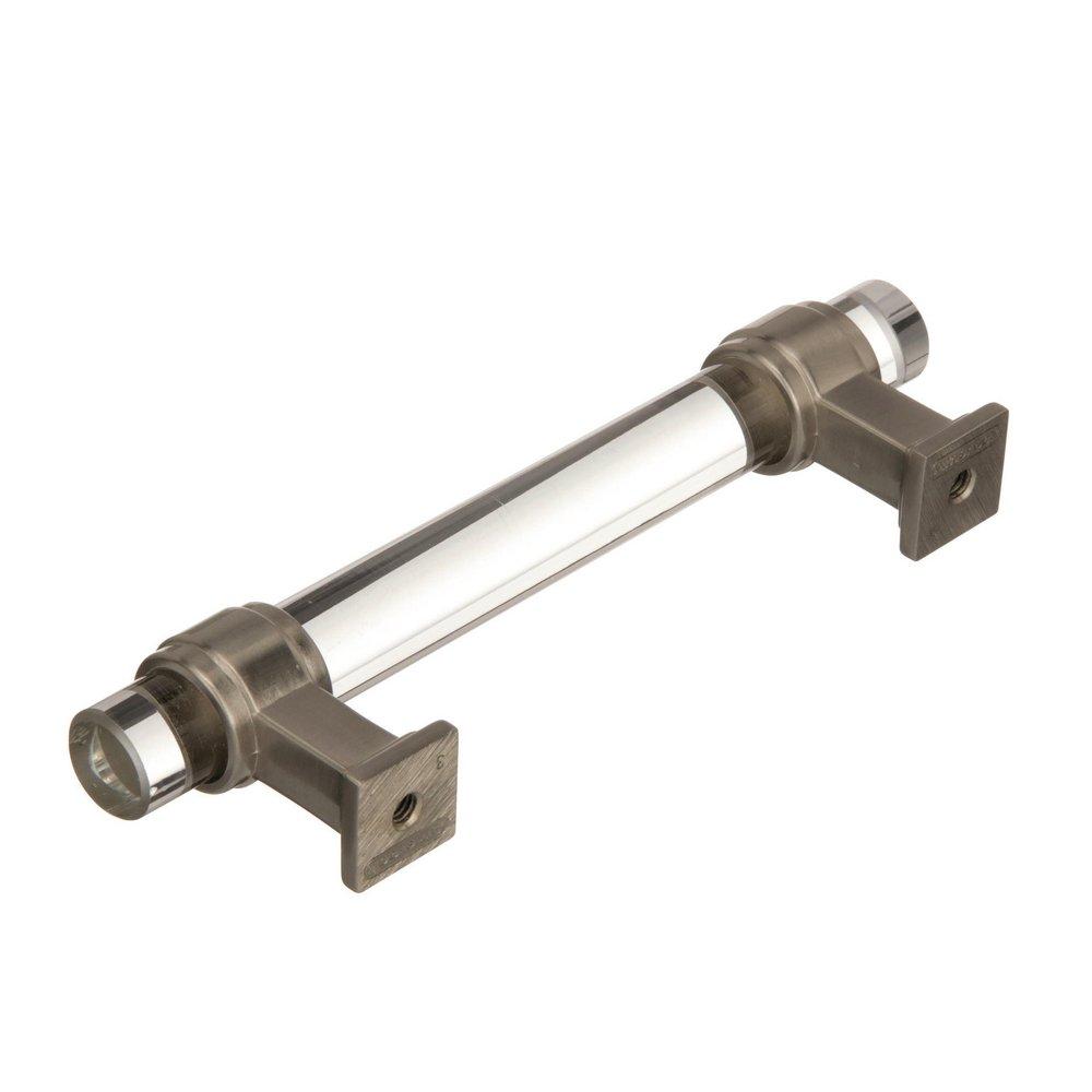 Amerock Clear/Satin Nickel Glacio 3-3/4 in (96 mm) Center-to-Center Clear/Satin Nickel Cabinet Pull 