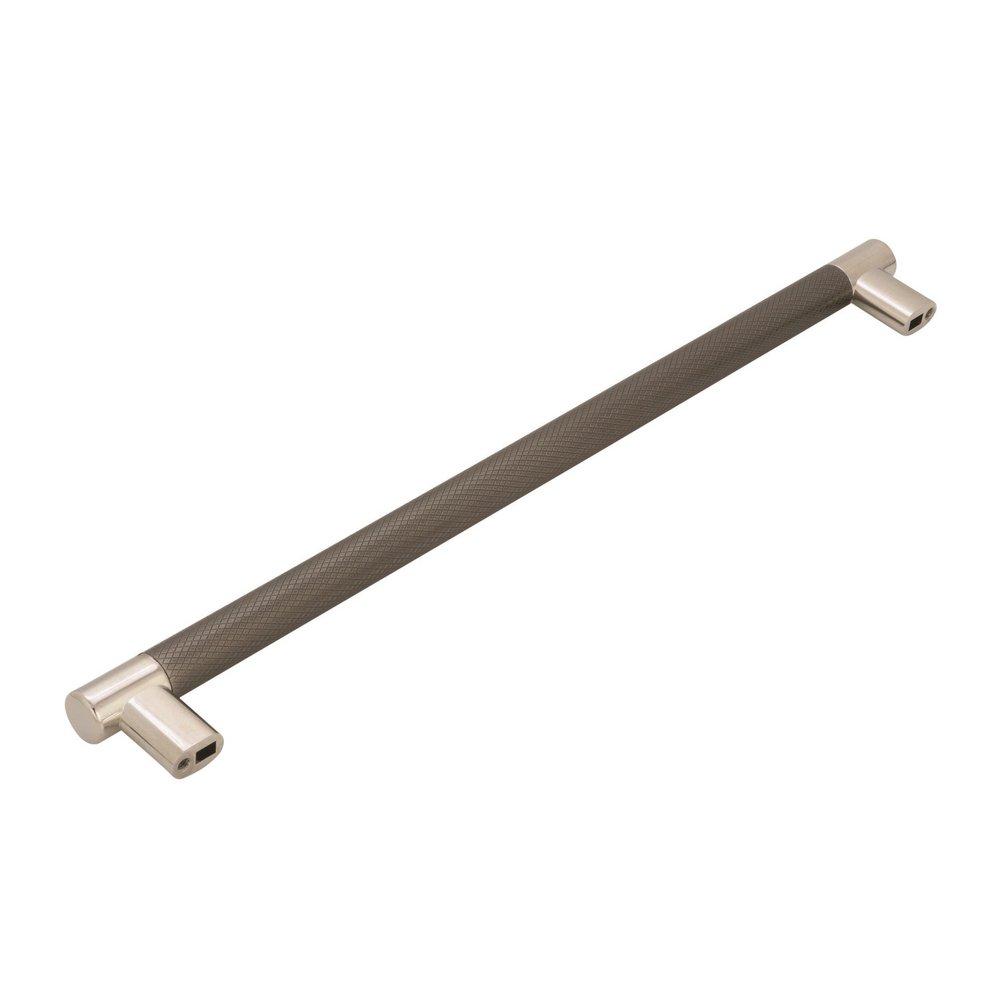Amerock Polished Nickel/Gunmetal Esquire 12-5/8 in (320 mm) Center-to-Center Polished Nickel/Gunmetal Cabinet Pull 
