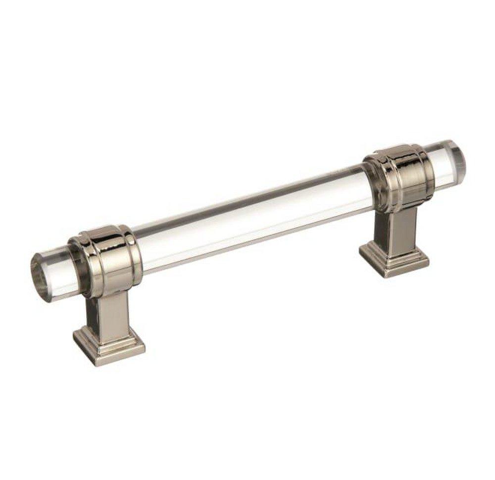 Amerock Clear/Polished Nickel 3-3/4 in. Center-to-Center Pull 