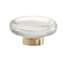1-3/4 in. Round Knob in Clear/Golden Champagne