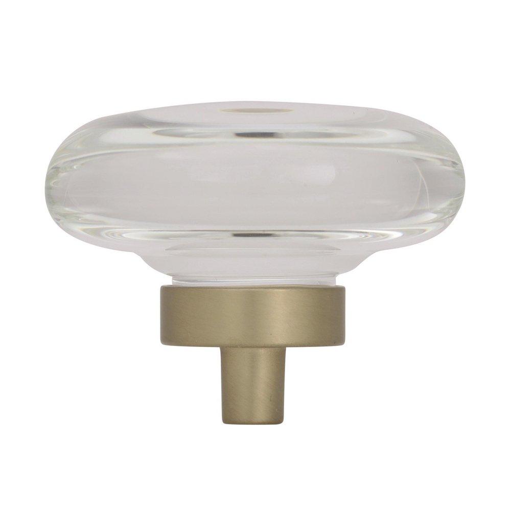 Glacio 1-3/4 in (44 mm) Diameter Clear/Golden Champagne Cabinet Knob 