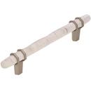 5-1/16 in. Center-to-Center Pull in Marble White/Satin Nickel