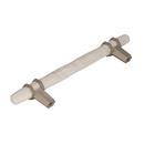Carrione 5-1/16 in (128 mm) Center-to-Center Marble White/Satin Nickel Cabinet Pull 