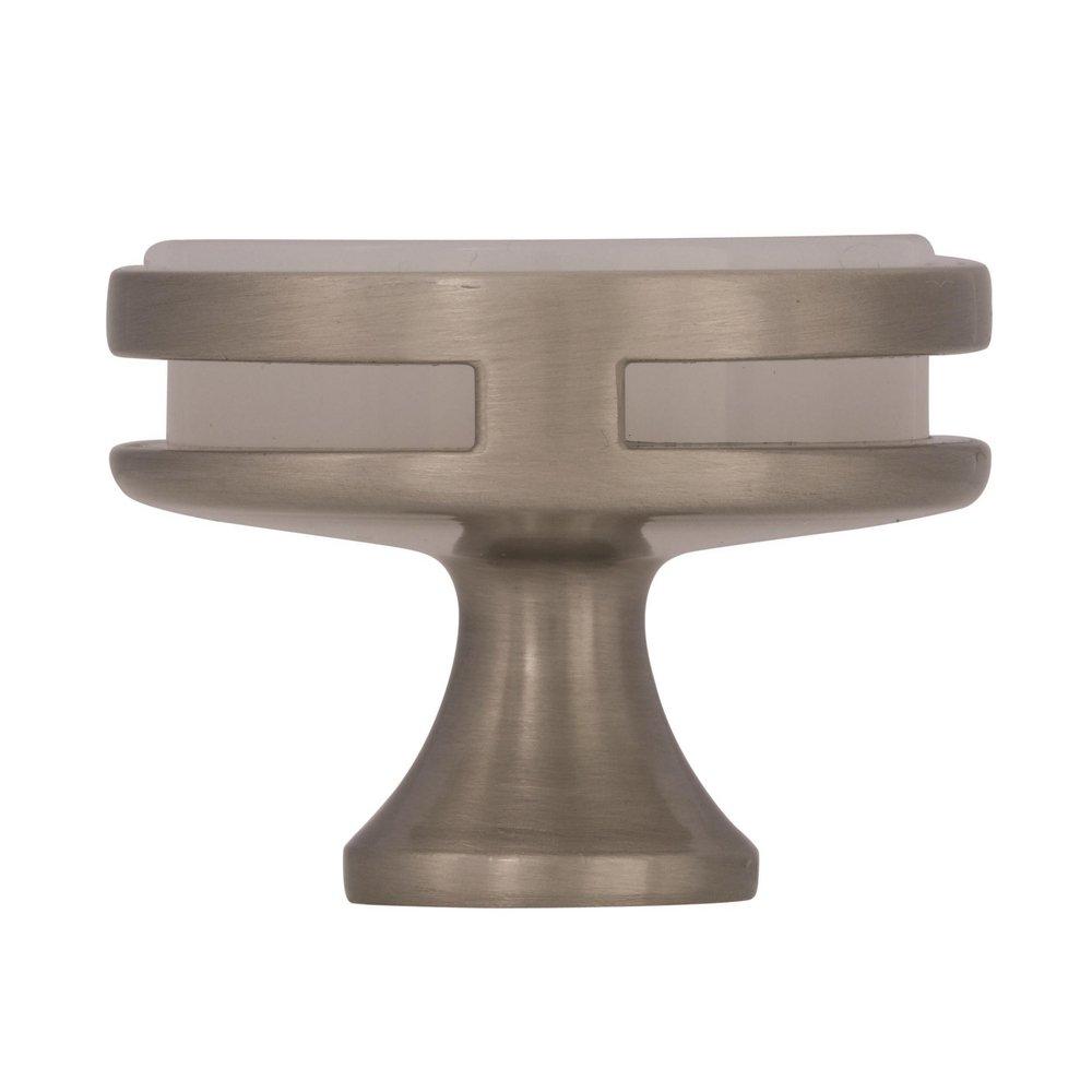 Oberon 1-3/4 in (44 mm) Diameter Satin Nickel/Frosted Cabinet Knob 