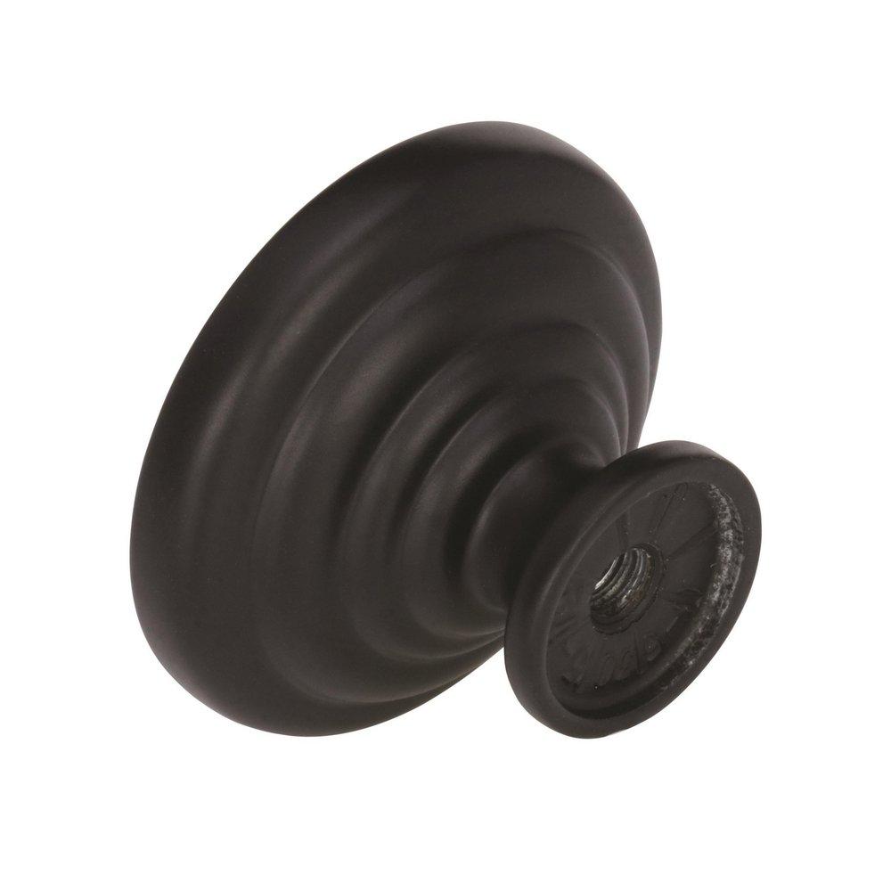 Amerock Flat Black Allison Value 1-1/4 in (32 mm) Diameter Flat Black Cabinet Knob 