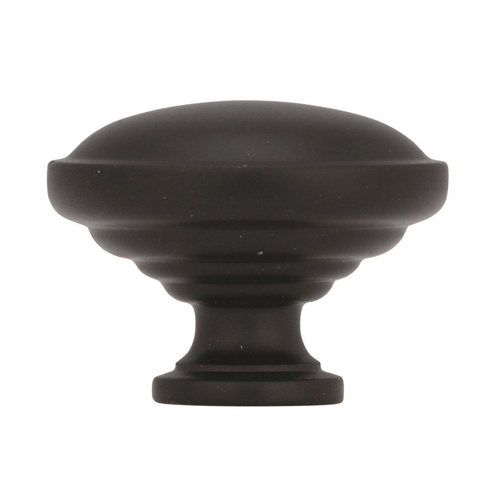 Amerock Flat Black Allison Value 1-1/4 in (32 mm) Diameter Flat Black Cabinet Knob 