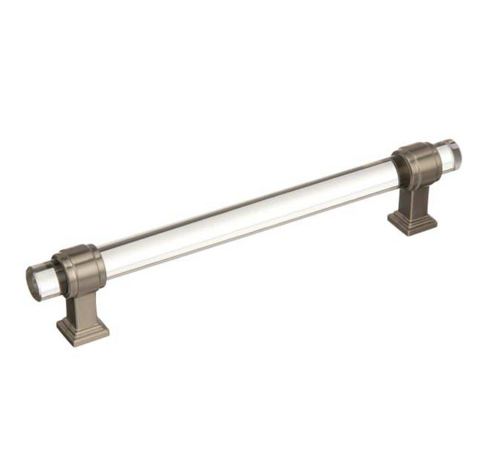 Amerock Clear/Satin Nickel 6-5/16 in. Center-to-Center Pull 