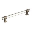 Amerock Clear/Satin Nickel 6-5/16 in. Center-to-Center Pull 