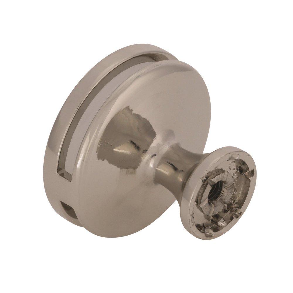 Oberon 1-3/8 in (35 mm) Diameter Polished Nickel/Frosted Cabinet Knob 