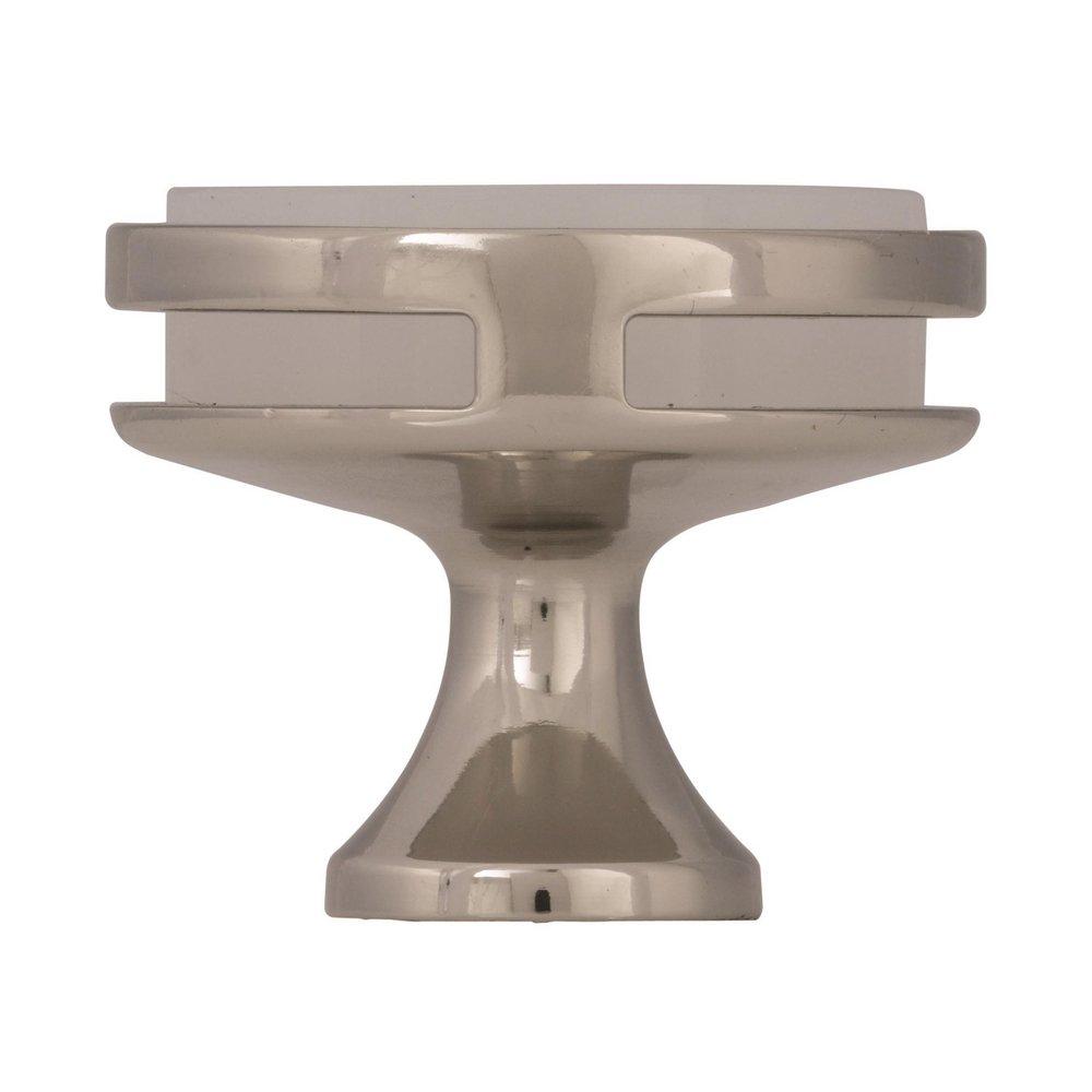 Oberon 1-3/8 in (35 mm) Diameter Polished Nickel/Frosted Cabinet Knob 