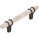 3-3/4 in. Center-to-Center Pull in Marble White/Oil Rubbed Bronze