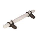 Carrione 3-3/4 in (96 mm) Center-to-Center Marble White/Oil-Rubbed Bronze Cabinet Pull 