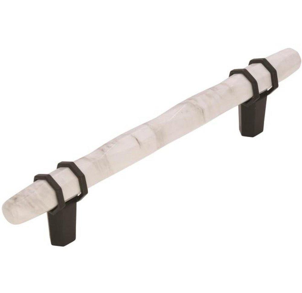 Amerock Marble White/Black Bronze 5-1/16 in. Center-to-Center Pull 