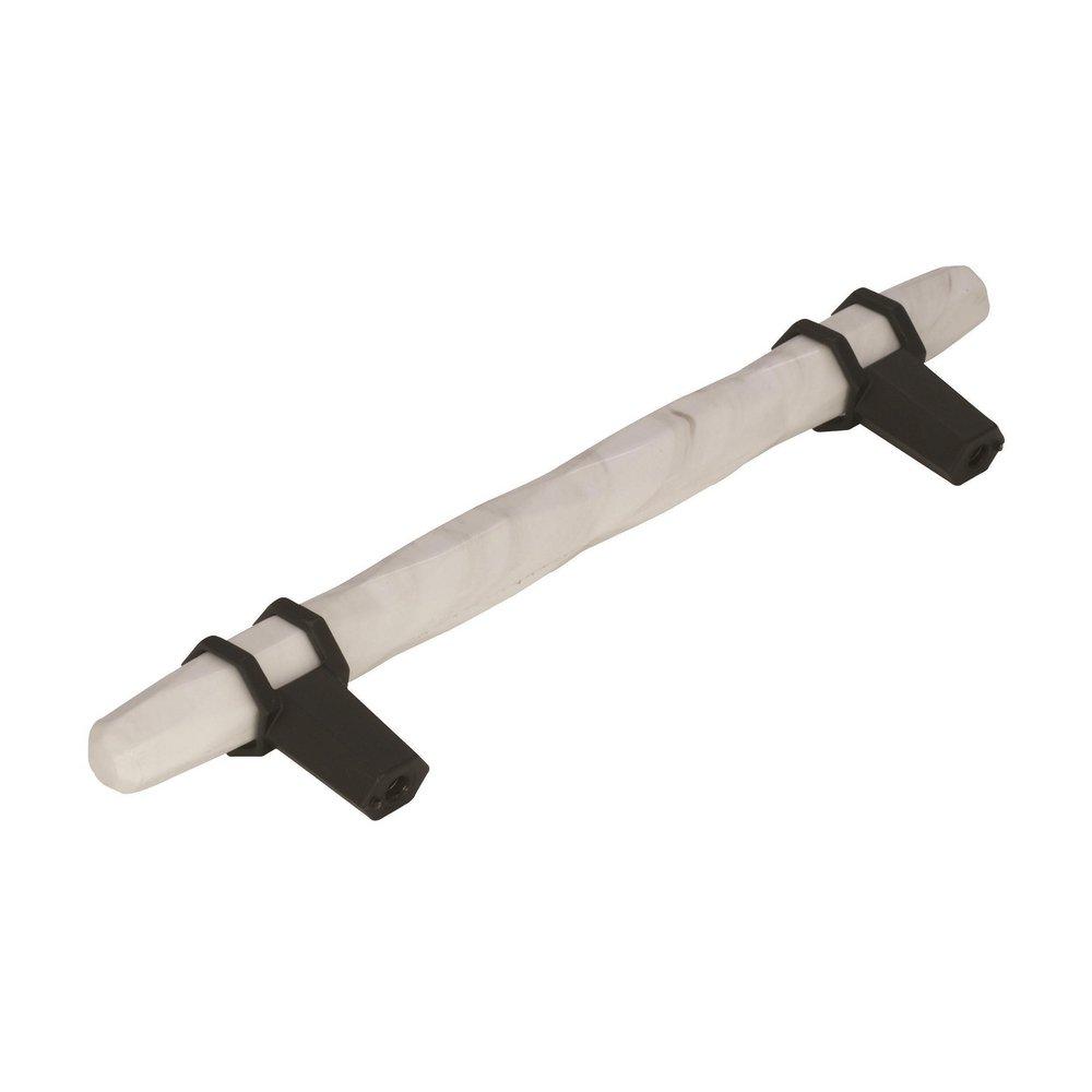 Carrione 5-1/16 in (128 mm) Center-to-Center Marble White/Black Bronze Cabinet Pull 